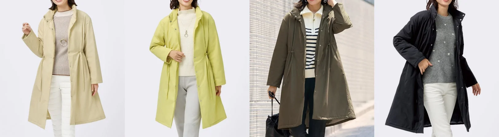 吸湿発熱あったか中綿スナップボタンコート