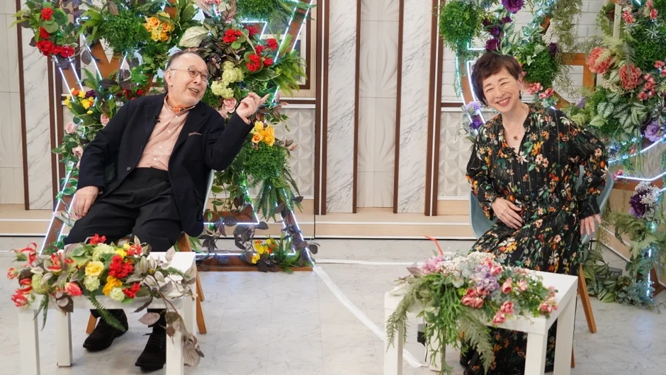 阿川さんと橋爪功さんの対談風景